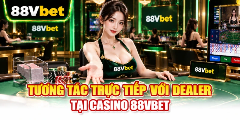 Tương tác trực tiếp với dealer tại casino 88VBET